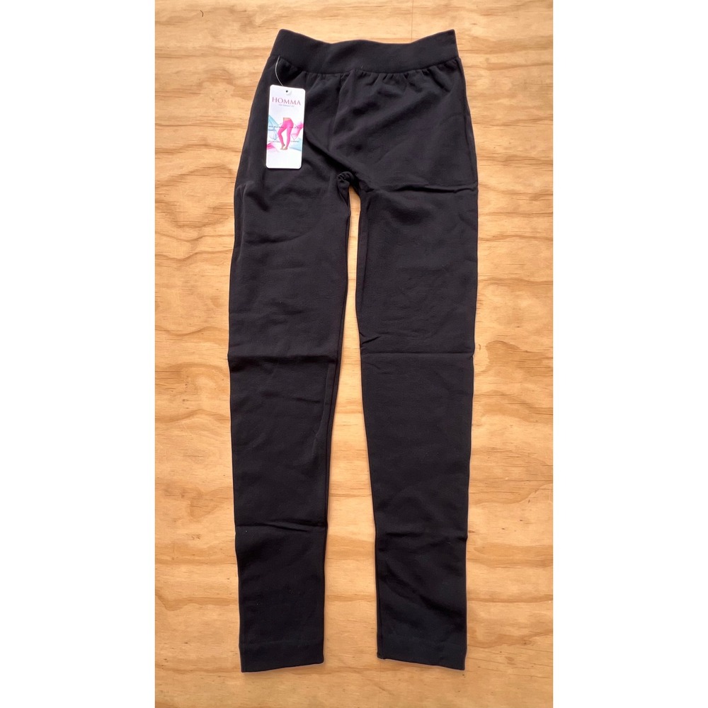HOMMA Black Fleece Lined Leggings High Waist Seamless XL XXL FL02